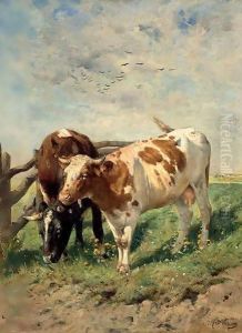 Cows In A Landscape by Louis Pierre Verwee