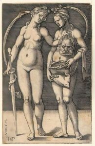 Judith And Her Servant Standing by Hans Sebald Beham