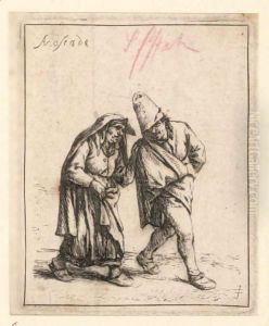 The Couple Walking by Adriaen Jansz. Van Ostade