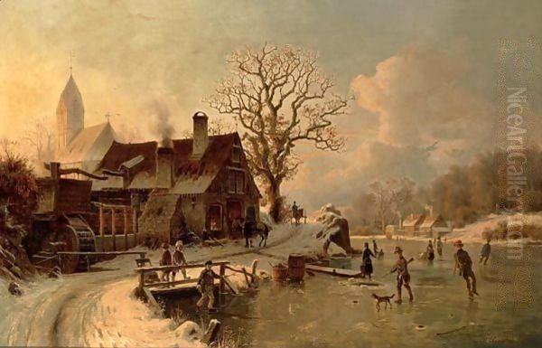 Figures Skating On A Frozen Lake - view 1