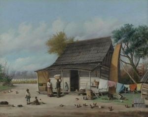 Farm With Cotton Pickers by William Aiken Walker