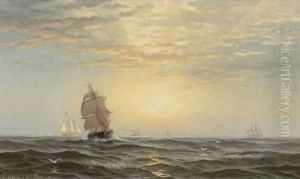 Sunrise At Sea by Edward Moran