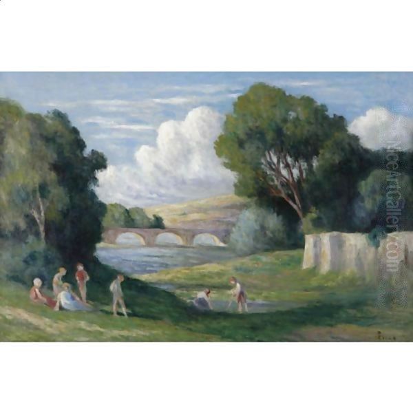 Baignade Aux Environs De Mantes - view 1