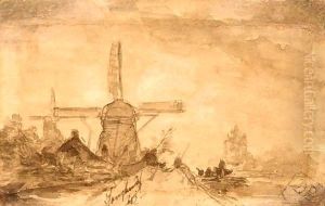 Molens Aan De Schie Bij Delft by Johan Barthold Jongkind