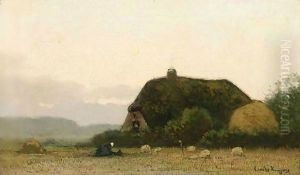 A Peasant Woman Near A Farm by Cornelis Kuypers