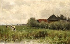 Cows In A Landscape by Geo Poggenbeek