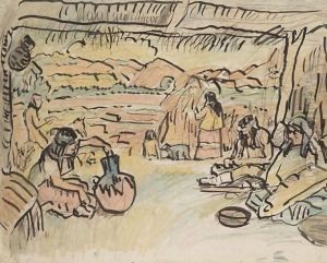 Native American Encampment by George Leslie Hunter