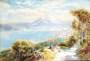 A View Of Lake Lucerne, Switzerland by Charles Rowbotham