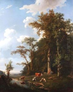 At The Watering Hole by Frans Arnold Breuhaus de Groot