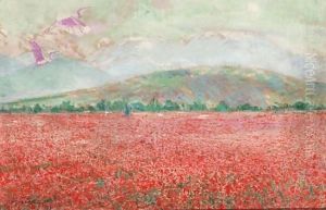 Paysage Au Coquelicots by Franz Bernard Gailliard