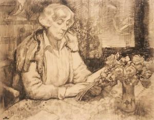 Maria Van Rysselberghe Lisant by Theo van Rysselberghe