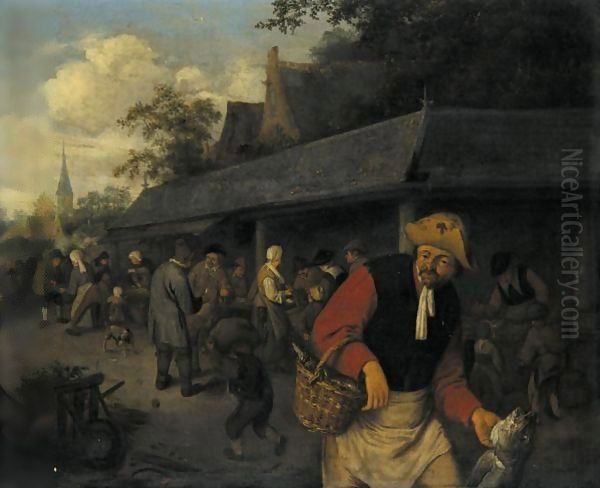 Market Stalls, With A Fisherman In The Foreground - view 1