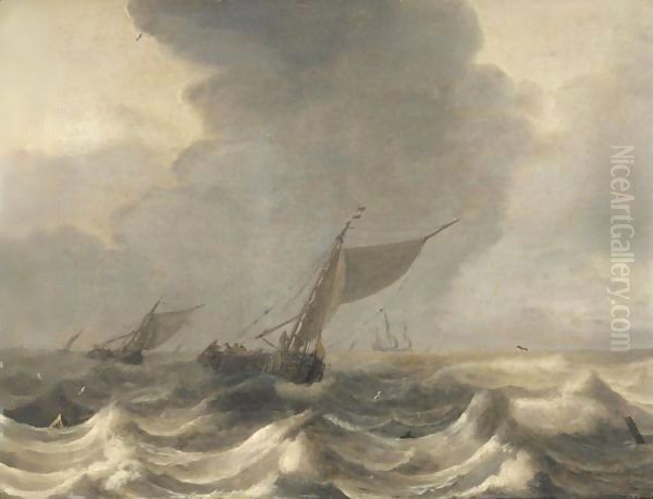 A Seascape With Smalschips In Choppy Waters - view 1