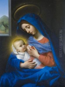 The Madonna Suckling The Christ Child by Carlo Dolci