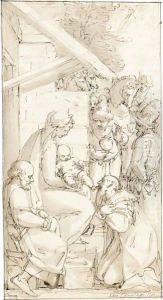 The Adoration Of The Shepherds by Luca Cambiaso