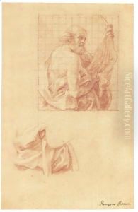 Study For A Painting Of St Bartholomew, And A Further Study Of His Drapery