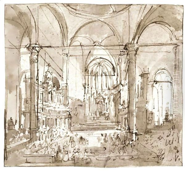 The Interior Of The Church Of S. Zanipolo, Venice - view 1