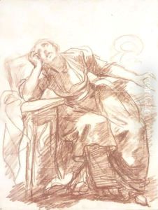 Study Of A Despairing Woman by Jean Baptiste Greuze