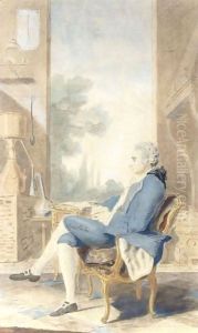 A Portrait Of The Duc De Lauraguais, Louis Leon Felicite De Brancas, Seated In A Laboratory by Louis Carrogis Carmontelle