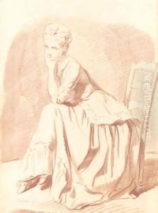 A Seated Woman, Leaning Forwards To The Left