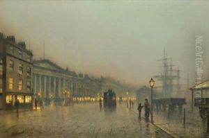 Liverpool Custom House And Wapping by John Atkinson Grimshaw