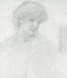 Study Of A Girl's Head 2 by Sir Edward Coley Burne-Jones