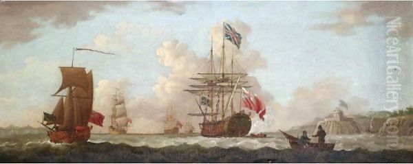 An English Squadron In St Aubin's Bay, Jersey - view 1