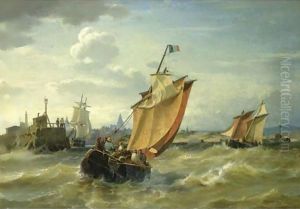 Fishing Boats Approaching Harbour by Carl Frederik Sorensen