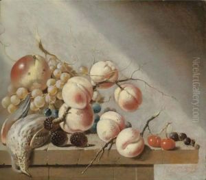 Still Life Of Peaches, An Apple, Grapes, Blackberries, Cherries And Blackcurrants by Harmen Steenwijck