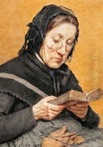Bauerin Beim Lesen, 1908 A Peasant Woman Reading, 1908 by Albert Anker