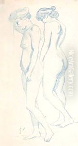 Two Standing Nudes by Felix Edouard Vallotton