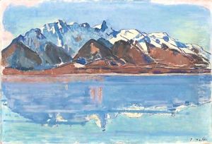 Lake Thun With Mountain Chain Stockhorn by Ferdinand Hodler