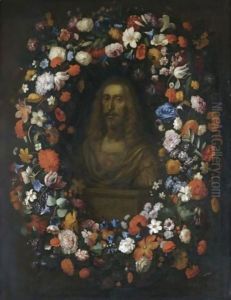 A Stone Bust Portrait Of Erzherzog Leopold Wilhelm Of Austria(1614-1662) by Pieter Thijs