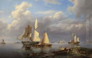 Shipping Estuary Hauling In The Boats At Day's End