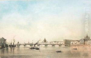 Panoramic View Of St. Petersburg by Iosef Iosefovich Charlemagne