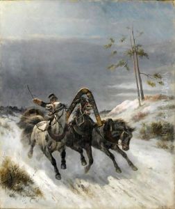 Troika Racing Through The Snow by Nikolai Egorovich Sverchkov