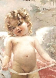 Study For A Putto From The Toilet Of Venus by Konstantin Egorovich Egorovich Makovsky