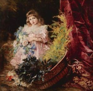Portrait Of The Artist's Daughter Marina Makovsky by Konstantin Egorovich Egorovich Makovsky