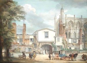 The Entrance To The Horseshoe Cloister With The West End Of St. George's Chapel, Windsor by Paul Sandby