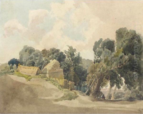 A Figure On Horseback In A Wooded Landscape - view 1