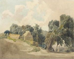A Figure On Horseback In A Wooded Landscape by Peter de Wint