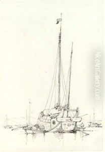 A Chinese Junk At Anchor, Macao by George Chinnery