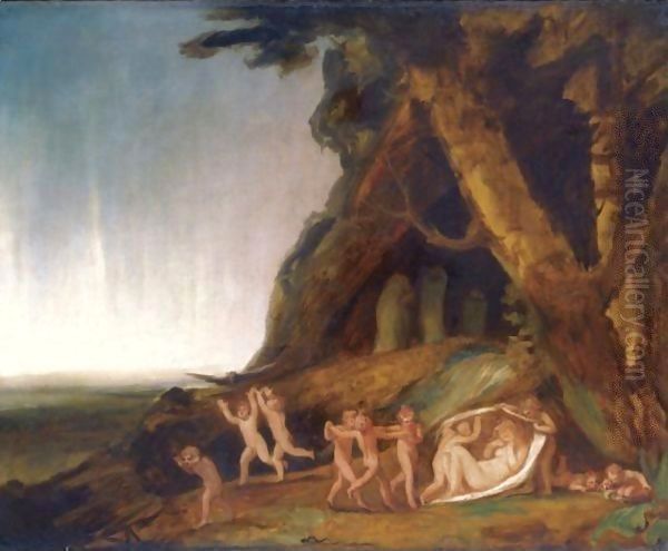 Titania's Attendants Chasing Bats - view 1