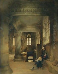 Interior Of Rosslyn Chapel by David Roberts