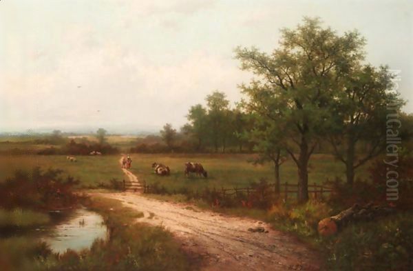 Landscape With Cows And A Watering Pool - view 1