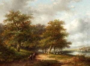 Travellers In A River Landscape