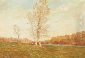 River Landscape by Louis Alexandre Cabie