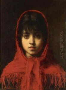 Young Girl In A Red Shawl