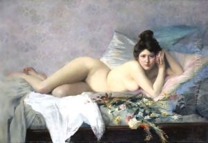 Femme Aux Fleurs by Francois-Maurice Lard