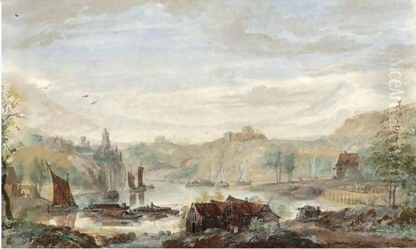 View Of The Rhine, With St. Goar And Burg Rheinfels - view 1